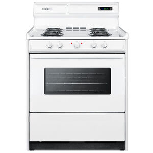 Summit 30 in. 3.7 cu. ft. Electric Range with Coil Burners - White, , hires