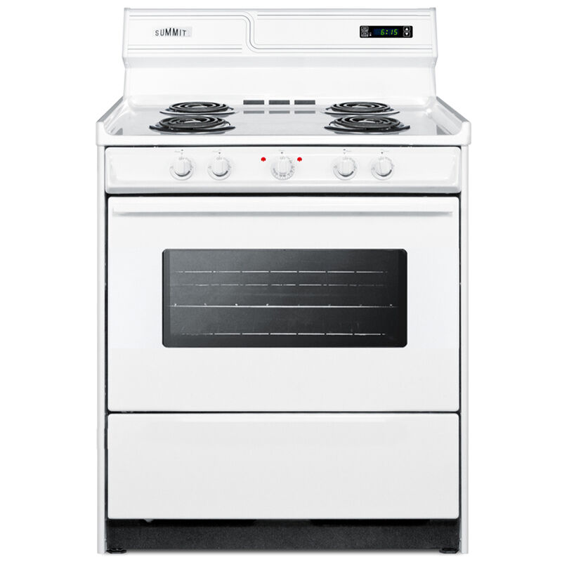 Summit 30 in. 3.7 cu. ft. Electric Range with Coil Burners - White, , hires