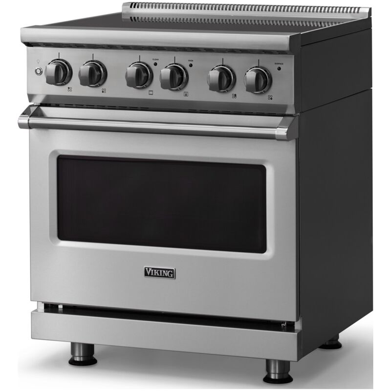 Viking 5 Series 30 in. 4.7 cu. ft. True European Convection Electric Range with Smoothtop Burners - Stainless Steel, , hires