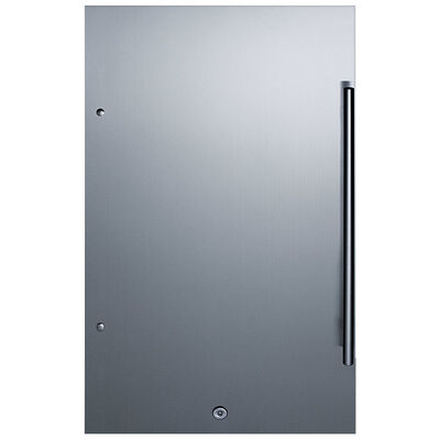 Summit 19 in. 3.1 cu. ft. ADA Compliant Left-Hinged Outdoor Undercounter Refrigerator - Stainless Steel with Black Cabinet | SPR196OSADAL