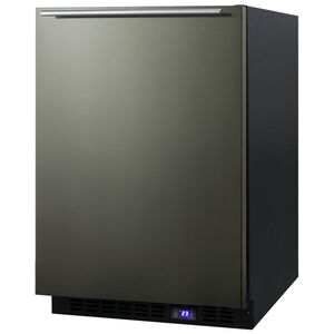 Summit 24 in. 4.7 cu. ft. Built-in Frost Free Compact Upright Freezer with Adjustable Shelves - Black Stainless Steel, , hires