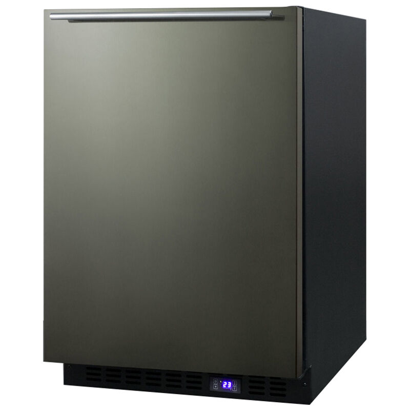 Summit 24 in. 4.7 cu. ft. Built-in Frost Free Compact Upright Freezer with Adjustable Shelves - Black Stainless Steel, , hires