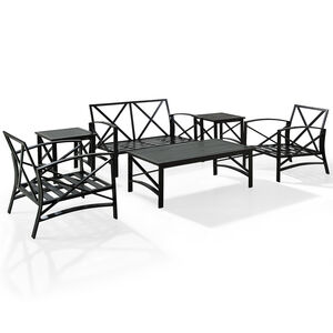 Crosley Kaplan 6 Piece Outdoor Loveseat Patio Furniture Set, Oil Rubbed Bronze with OatmealCushions, , hires