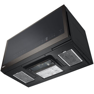 LG 30 in. 2.0 cu. ft. 1050W Smart Over-the-Range Microwave with 400 CFM & Sensor Cooking - PrintProof Black Stainless Steel, PrintProof Black Stainless Steel, hires