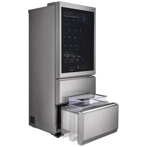 LG Signature InstaView 28 in. Freestanding Smart Wine Cooler with 2 Freezer Drawers, Multi-Zone & 65 Bottle Capacity - Textured Steel, , hires