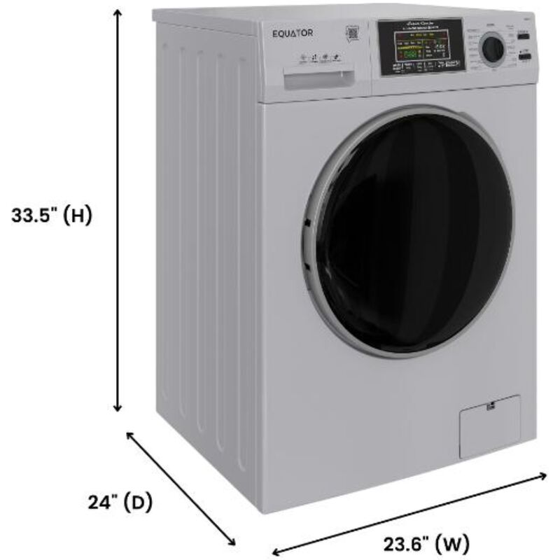 Equator Max 24 in. 2.47 cu. ft. Electric Front Load Convertible (Vented/Ventless) All-in-One Combo with Pet Cycle, Sanitize Cycle & Sensor Dry - Silver, , hires