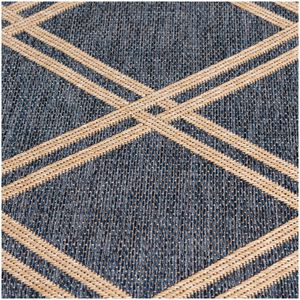 Natco Santorini Collection Outdoor Area Rug Minot 7'10"x9'10" - Cobalt/Natural, , hires