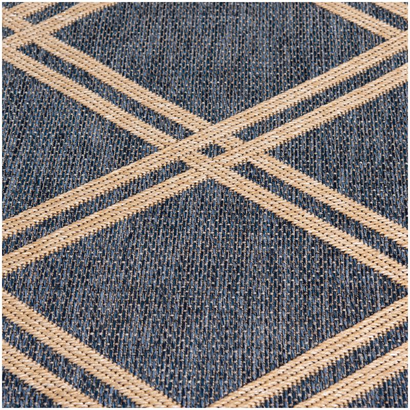Natco Santorini Collection Outdoor Area Rug Minot 7'10"x9'10" - Cobalt/Natural, , hires
