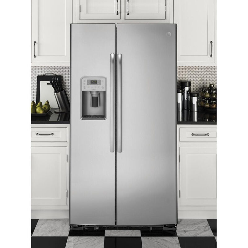 GE Profile 36 in. 21.9 cu. ft. Counter Depth Side by Side Refrigerator with Ice & Water Dispenser - Fingerprint Resistant Stainless, , hires