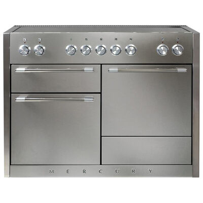 AGA Mercury Series 48 in. 6.0 cu. ft. Convection Double Oven Freestanding Electric Range with 5 Induction Zones - Stainless Steel | AMC48IN-SS