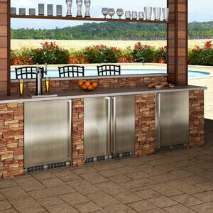 Marvel Outdoor Collection 15 in. 2.7 cu. ft. Built-In Outdoor Undercounter Refrigerator - Stainless Steel, , hires