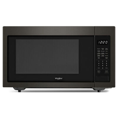 Whirlpool 22 in. 1.6 cu.ft Countertop Microwave with 10 Power Levels & Sensor Cooking Controls - Black Stainless | WMC30516HV