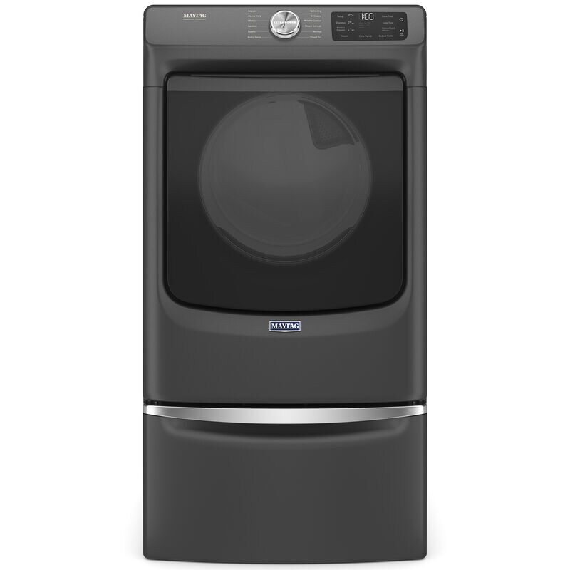 Maytag 27 in. 7.3 cu. ft. Stackable Electric Dryer with Extra Power, Sanitize, Steam & Quick Dry Cycle - Volcano Black, , hires