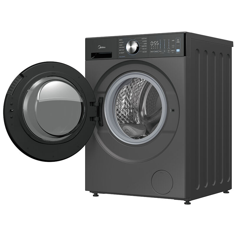 Midea 24 in. 2.7 cu. ft. Smart Stackable Front Load Washer with Steam Cycle - Charcoal Gray, , hires