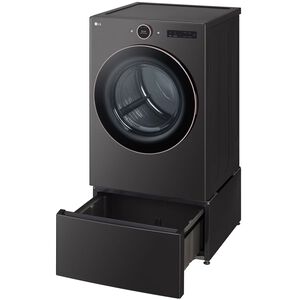 LG 27 in. 7.4 cu. ft. Smart Stackable Electric Dryer with AI Sensor Dry, TurboSteam, Sanitize & Steam Cycle - Black, Black, hires