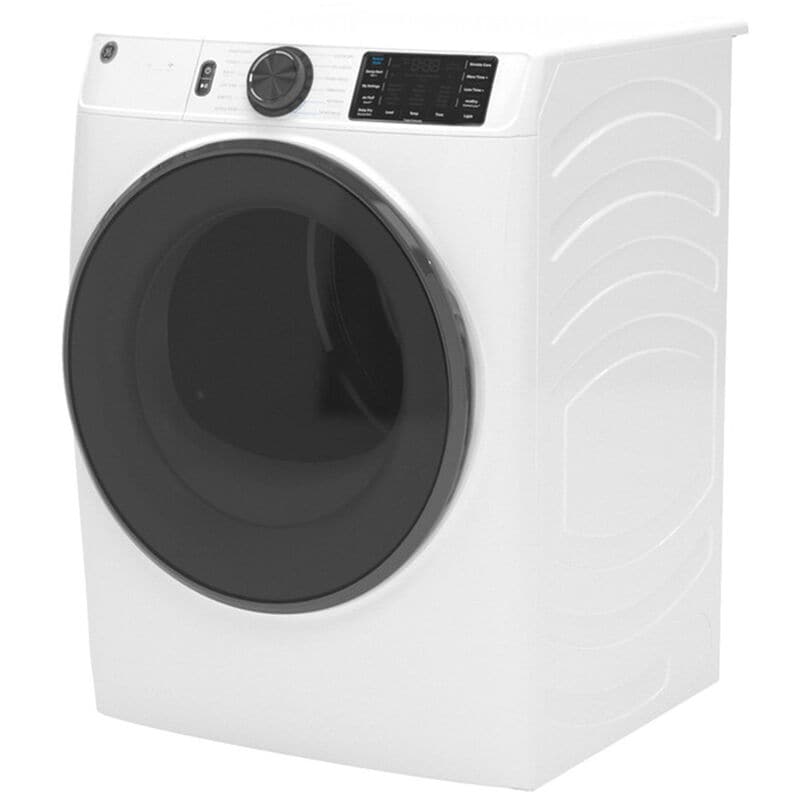 GE 28 in. 7.8 cu. ft. Smart Stackable Electric Dryer with Sensor Dry, Sanitize & Steam Cycle - White, White, hires