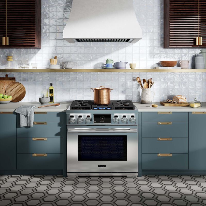 SKS 36 in. 6.3 cu. ft. Smart Standard Convection Gas Range with 6 Sealed Burners - Stainless Steel, , hires