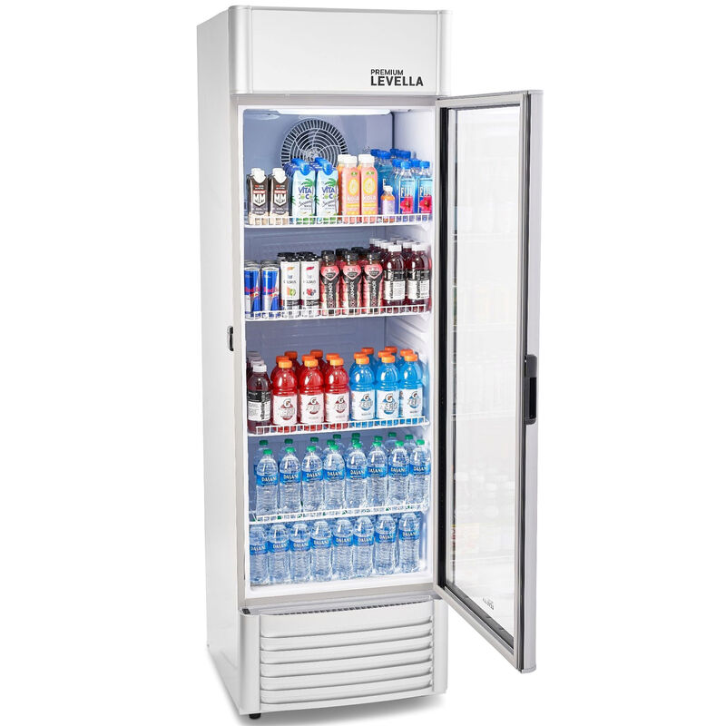Premium Levella 26 in. 15.5 cu. ft. Beverage Center with Adjustable Shelves & Customizable Lightbox - Silver, , hires