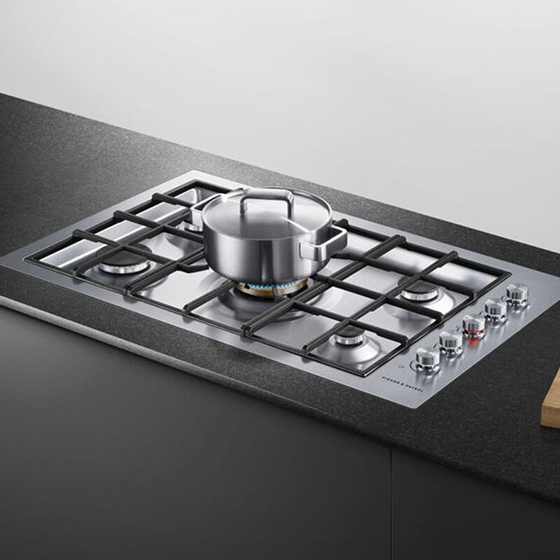 Fisher & Paykel Series 9 36 in. 5-Burner LP Gas Cooktop with Simmer Burner & Power Burner - Stainless Steel, , hires