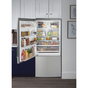 GE 31 in. 17.7 cu. ft. Counter Depth Bottom Freezer Refrigerator - Stainless Steel, , hires