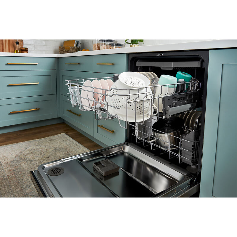 Whirlpool 24 in. Top Control Dishwasher with 51 dBa Sound Level & 3rd-Rack - Fingerprint Resistant Stainless, , hires