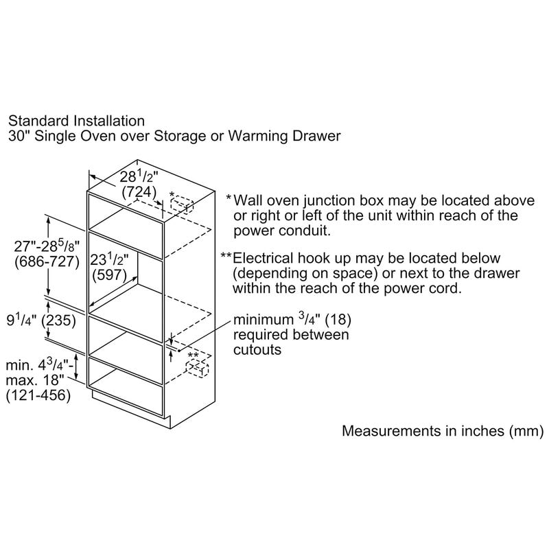 Bosch 500 Series 30 in. 4.6 cu. ft. Electric Single Wall Oven with True European Convection - Stainless Steel, , hires