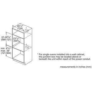 Bosch Benchmark Series 30 in. 4.6 cu. ft. Electric Single Wall Oven with True European Convection - Stainless Steel, , hires