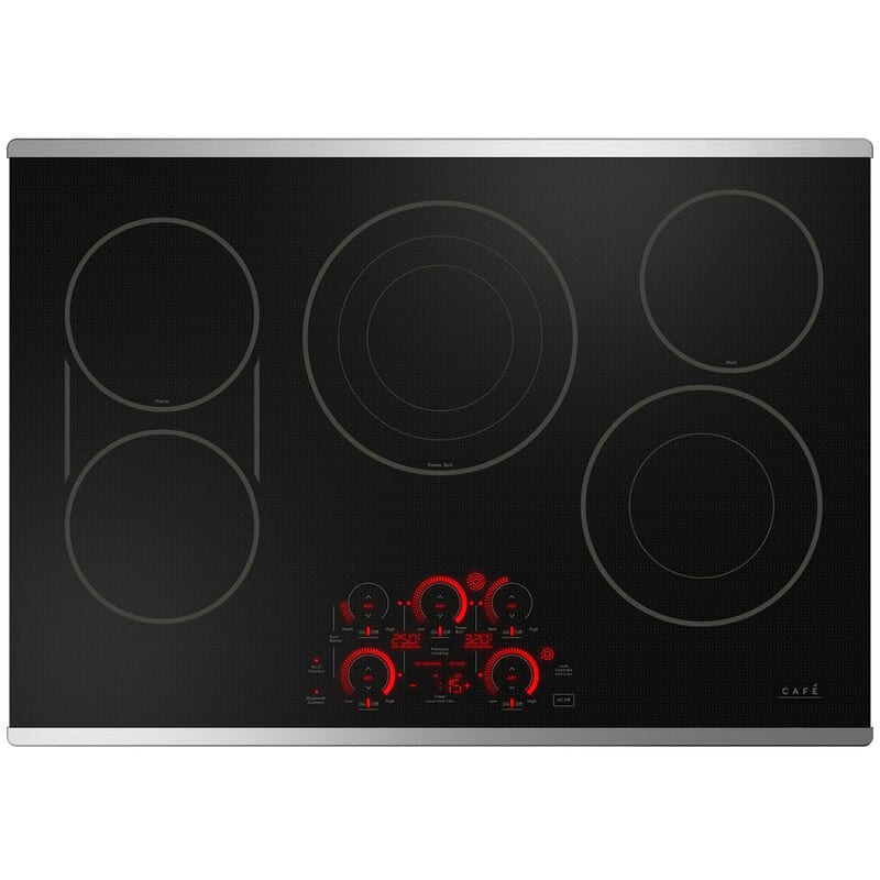Cafe 30 in. 5-Burner Smart Electric Cooktop with Simmer Burner & Power Burner - Stainless Steel, , hires