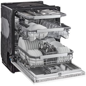 LG Studio 24 in. Top Control Flush-Mount Smart Dishwasher with 45 dBa Sound Level, 3rd-Rack & Dynamic Dry - Custom Panel Ready, , hires