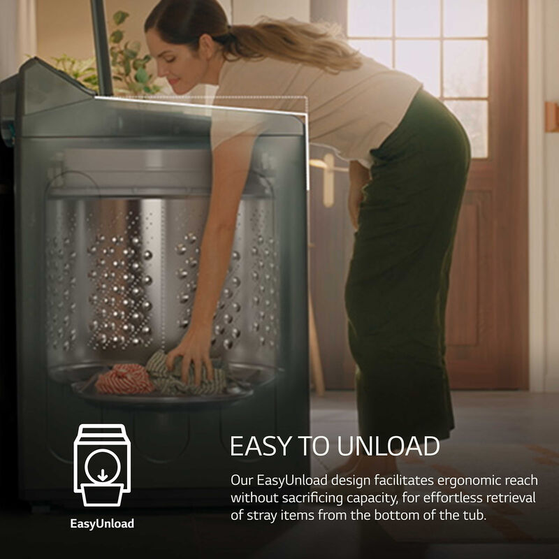 LG 27 in. 5.5 cu. ft. Smart Top Load Washer with EasyUnload, TurboWash3D Technology & AI Sensing - Matte Black, Matte Black, hires