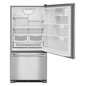 Maytag 33 in. 22.1 cu. ft. Bottom Freezer Refrigerator with Ice Maker - Fingerprint Resistant Stainless Steel, , hires