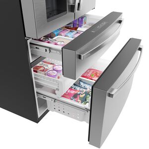 GE Profile 36 in. 27.9 cu. ft. Smart 4-Door French Door Refrigerator with Ice & Water Dispenser - Fingerprint Resistant Stainless Steel, , hires