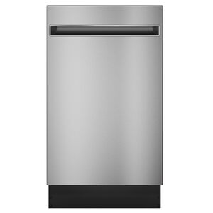 GE Profile 18 in. Built-In Dishwasher with Top Control, 47 dBA Sound Level, 8 Place Settings, 3 Wash Cycles & Sanitize Cycle - Stainless Steel, Stainless Steel, hires