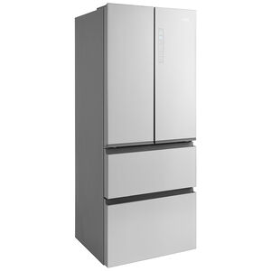 Haier 28 in. 14.5 cu. ft. Counter Depth 4-Door French Door Refrigerator - Stainless Steel, , hires