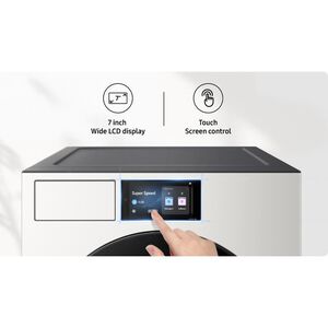 Samsung Bespoke 27 in. 5.3 cu. ft. Smart Stackable Front Load Washer with AI Home, AI OptiWash+, Sanitize & Steam Cycle - Ivory, , hires