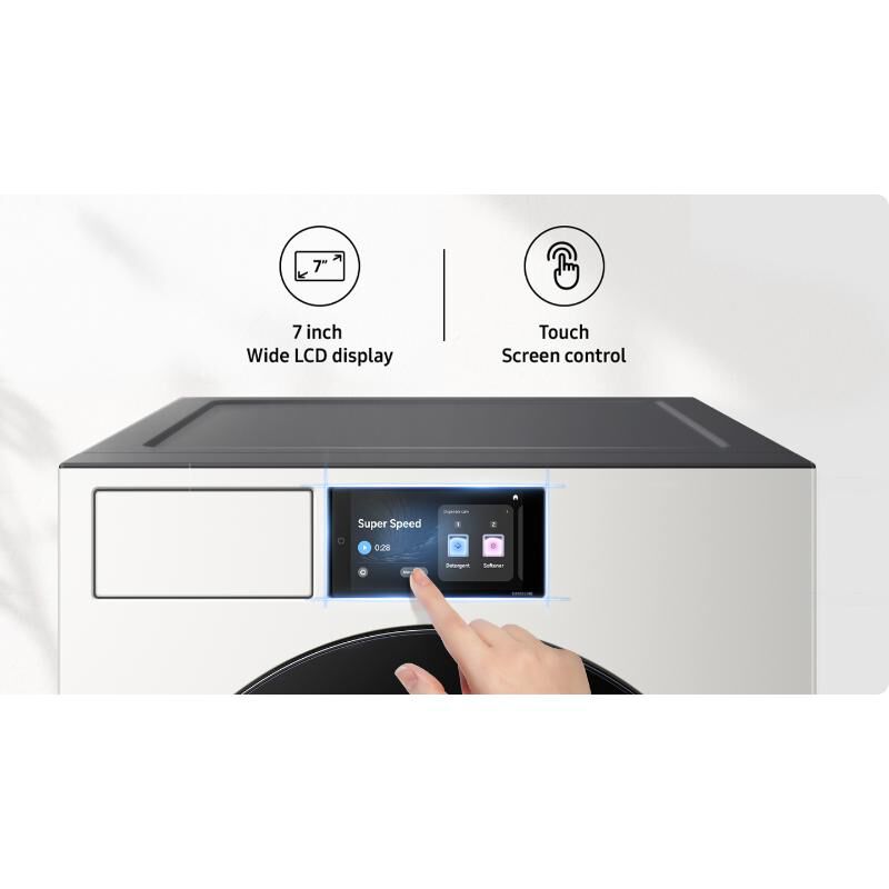 Samsung Bespoke 27 in. 5.3 cu. ft. Smart Stackable Front Load Washer with AI Home, AI OptiWash+, Sanitize & Steam Cycle - Ivory, , hires