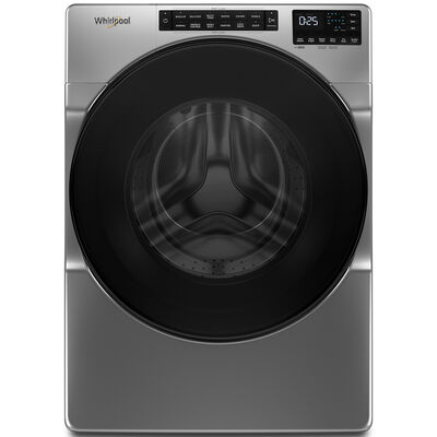 Whirlpool 27 in. 5.0 cu. ft. Stackable Front Load Washer with Sanitize & Steam Wash Cycle - Chrome Shadow | WFW6605MC