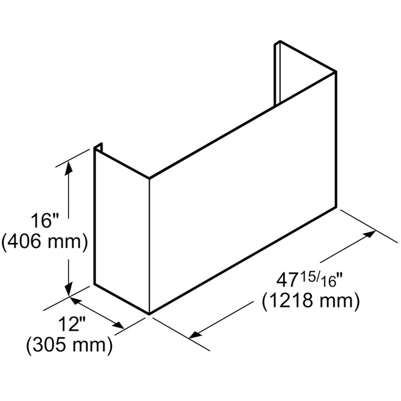 Thermador Duct Cover for Wall Mount Hoods - Stainless Steel, , hires