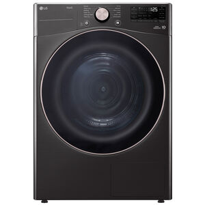 LG 27 in. 7.8 cu. ft. Smart Stackable Ventless Electric Dryer with Dual Inverter Heat Pump & AI Sensor Dry - Black Steel, , hires