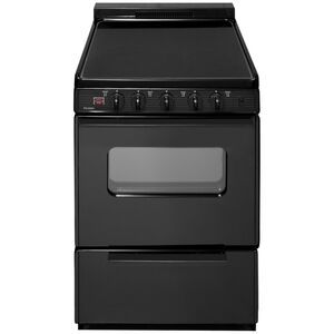 Premier 24 in. 3.0 cu. ft. Oven Freestanding Electric Range with 4 Smoothtop Burners - Black, , hires
