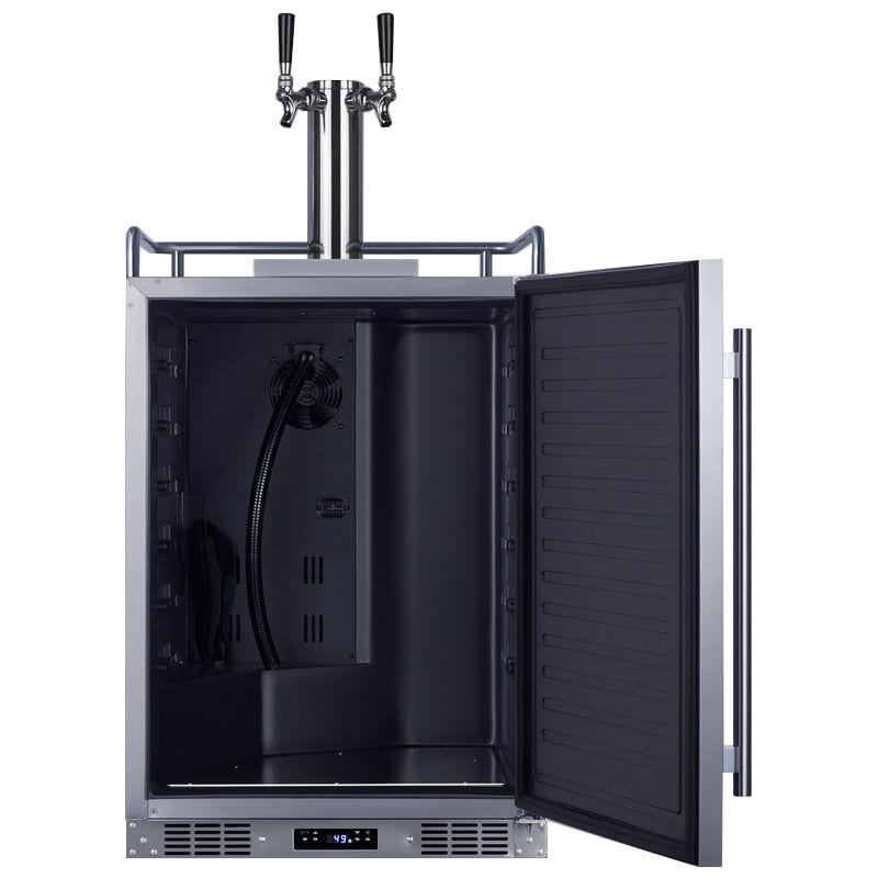Summit 24 in. 5.6 cu. ft. Beer Dispenser with 2 Taps, Digital Controls & Digital Thermostat - Stainless Steel, , hires