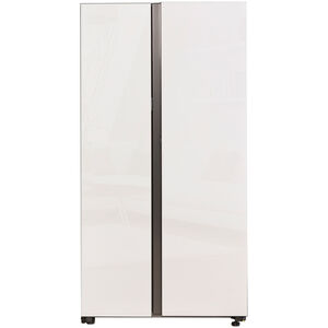 Samsung Bespoke 36 in. 28.0 cu. ft. Smart Side-by-Side Refrigerator with Internal Water Dispenser - White Glass, White Glass, hires