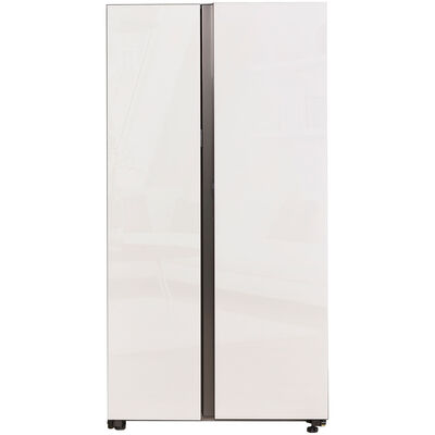 Samsung Bespoke 36 in. 28.0 cu. ft. Smart Side-by-Side Refrigerator with Internal Water Dispenser - White Glass | RS28CB760012
