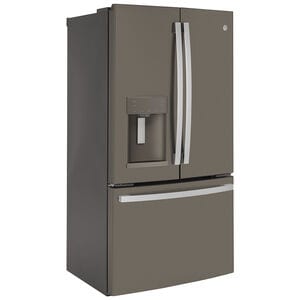 GE 36 in. 22.1 cu. ft. Counter Depth French Door Refrigerator with Ice & Water Dispenser - Fingerprint Resistant Slate, Slate, hires