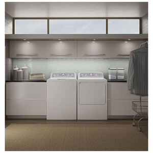 GE 27 in. 7.2 cu. ft. Gas Dryer with Aluminized Alloy Drum & Sensor Dry - White, , hires