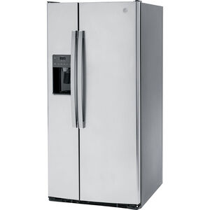 GE 33 in. 23 cu. ft. Side by Side Refrigerator with Ice & Water Dispenser - Fingerprint Resistant Stainless, Fingerprint Resistant Stainless, hires
