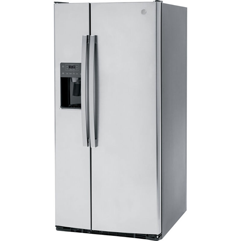GE 33 in. 23 cu. ft. Side by Side Refrigerator with Ice & Water Dispenser - Fingerprint Resistant Stainless, Fingerprint Resistant Stainless, hires