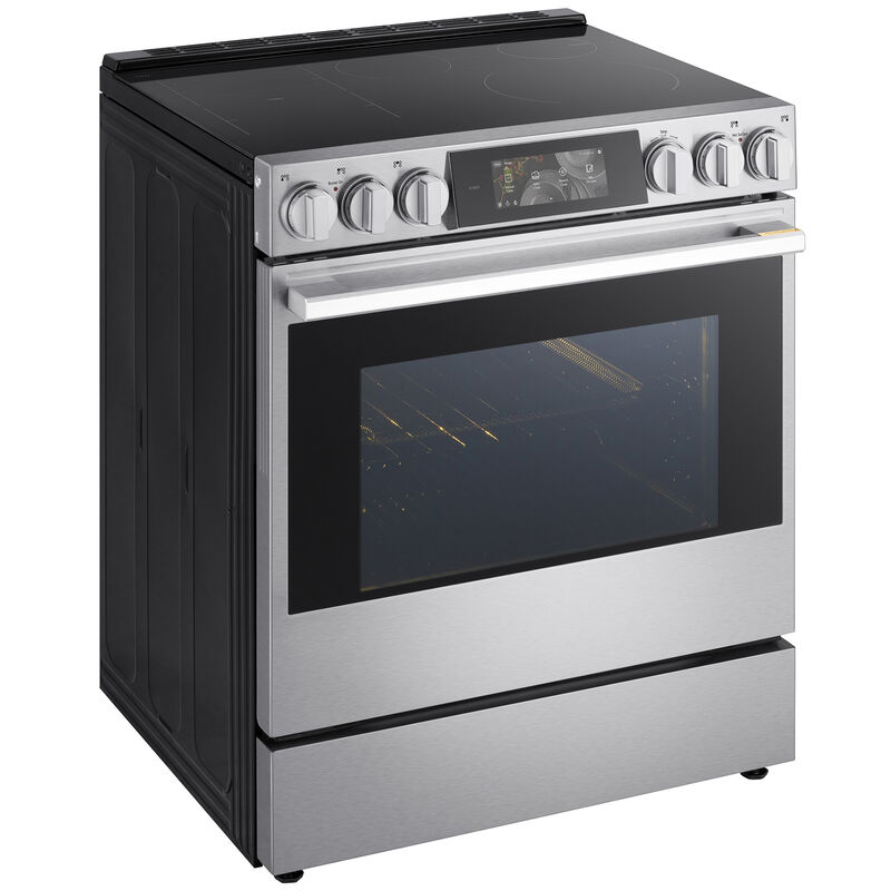 LG Signature 30 in. 6.3 cu. ft. Smart Air-Fry True European Convection Slide-in Electric Range with 4 Induction Burners & 1 Radiant Burner - PrintProof Stainless Steel, , hires