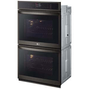 LG 30 in. 9.4 cu. ft. Smart Front Control Electric Double Wall Oven with Standard Convection - PrintProof Black Stainless Steel, , hires