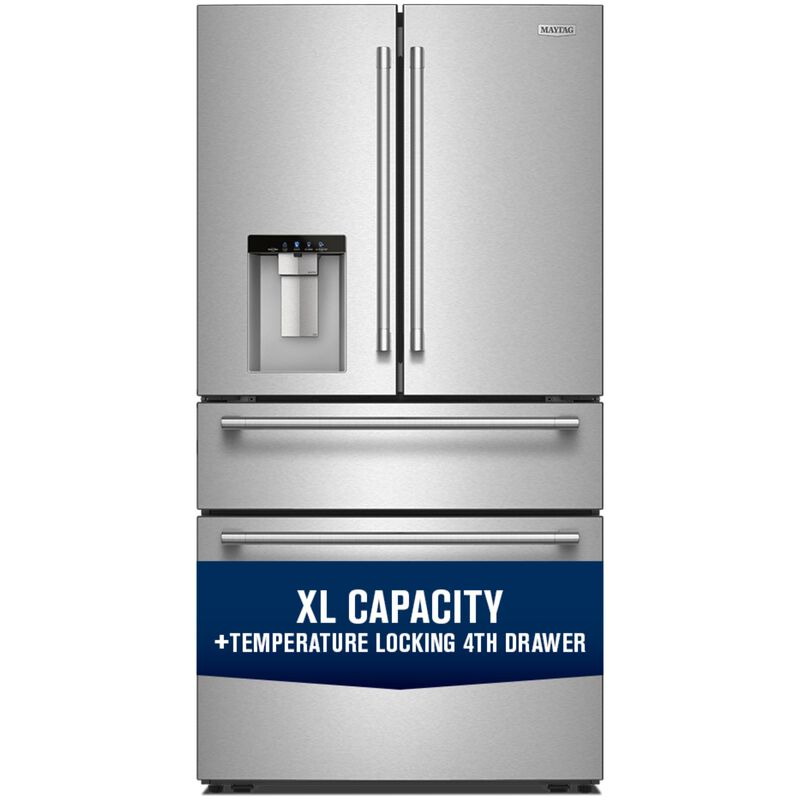 Maytag 36 in. 28.9 cu. ft. 4-Door French Door Refrigerator with Ice & Water Dispenser - Fingerprint Resistant Stainless Steel, , hires
